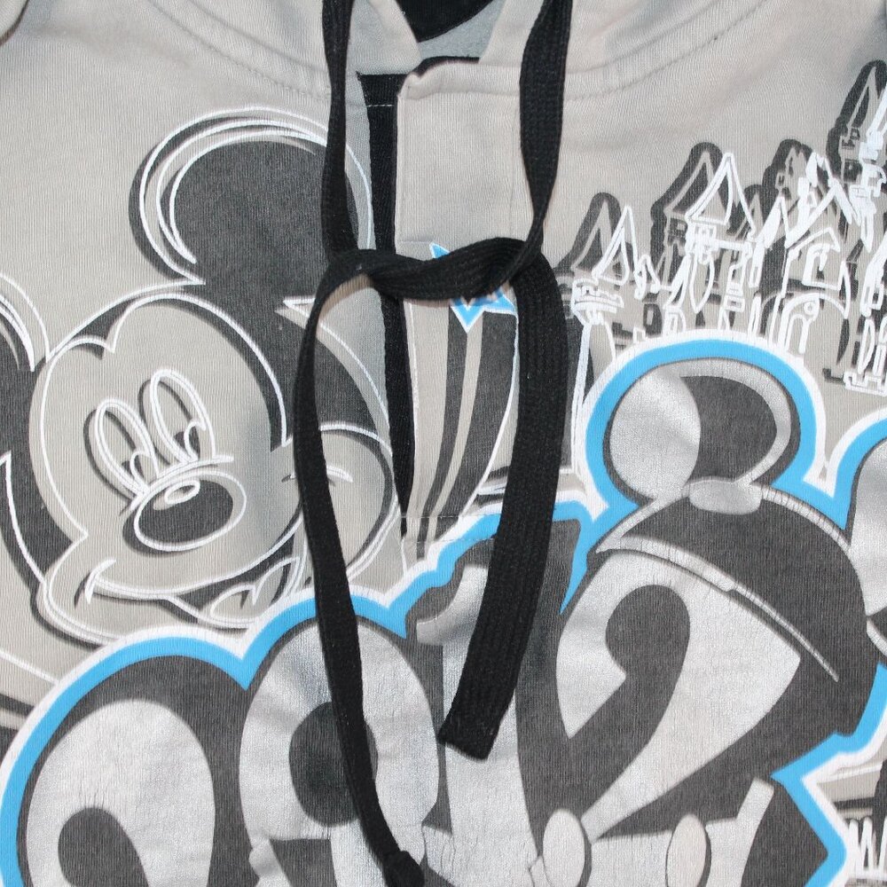 Disneyland Resort Unisex XL 2 Btn Gray Hoodie Mickey Mouse Embroidered Graphic - Picture 8 of 11
